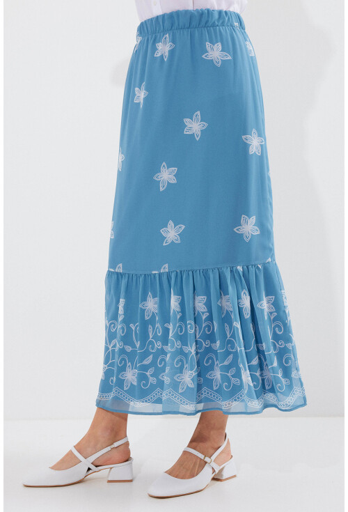8010 Patterned Chiffon Skirt
