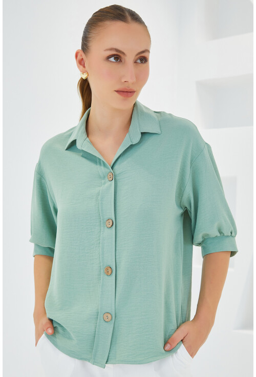 Short Sleeve Oversized Linen Shirt 20240