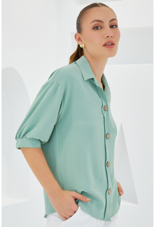 Short Sleeve Oversized Linen Shirt 20240