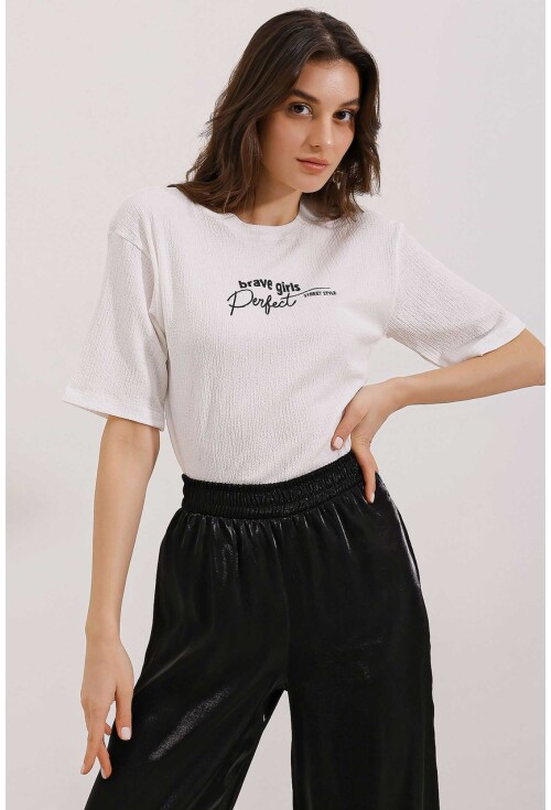 0472 Printed Oversized Knit T-Shirt