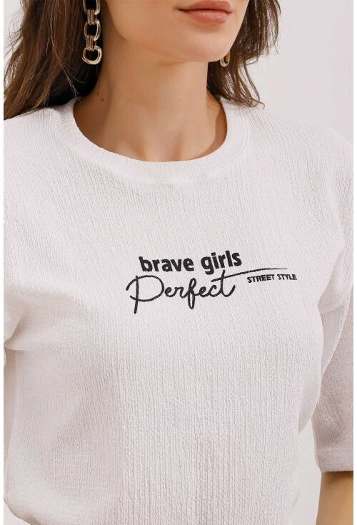 0472 Printed Oversized Knit T-Shirt