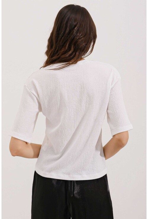 0472 Printed Oversized Knit T-Shirt
