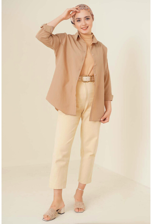 103901 Oversize Basic Tesettür Gömlek