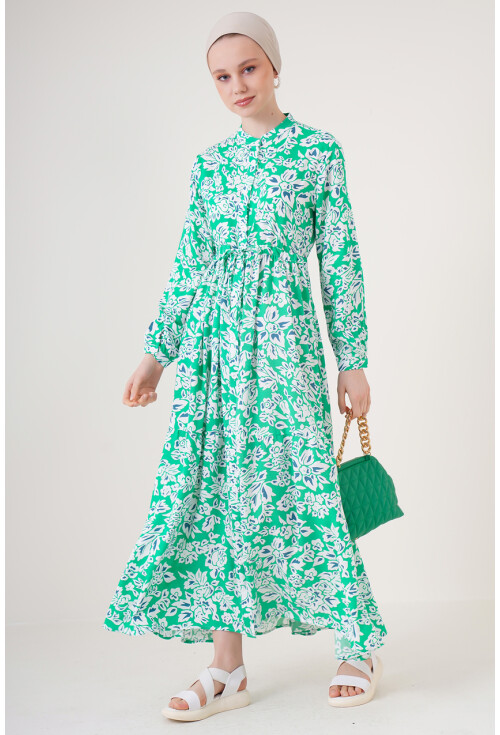 2144 Mandarin Collar Hijab Dress
