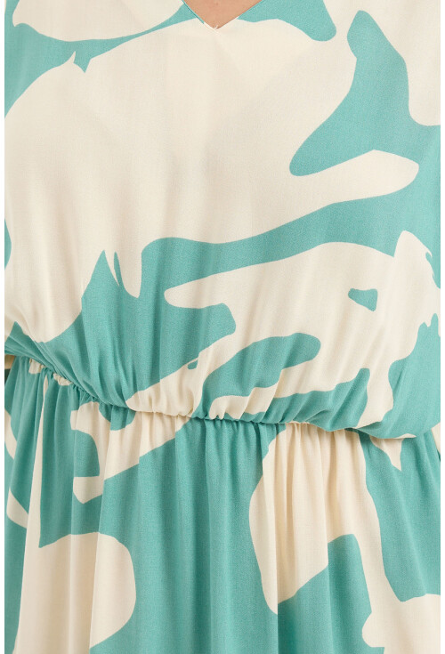 2511 Elastic Waist Patterned Dress