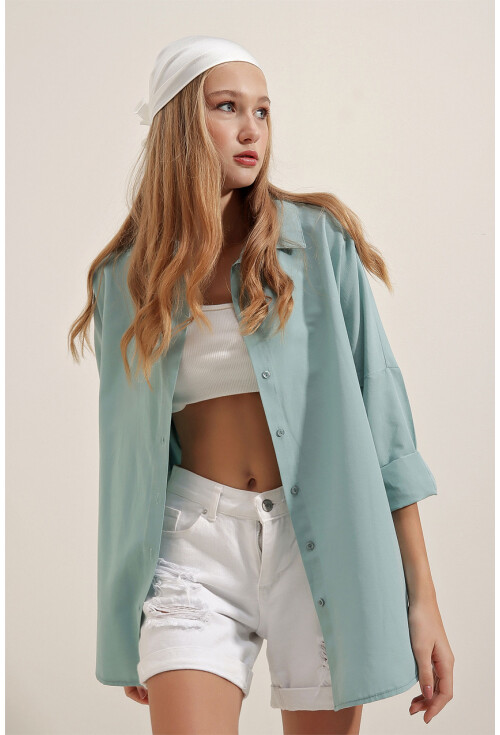 3900 Oversized Long Basic Shirt