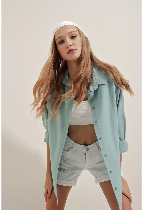 3900 Oversized Long Basic Shirt