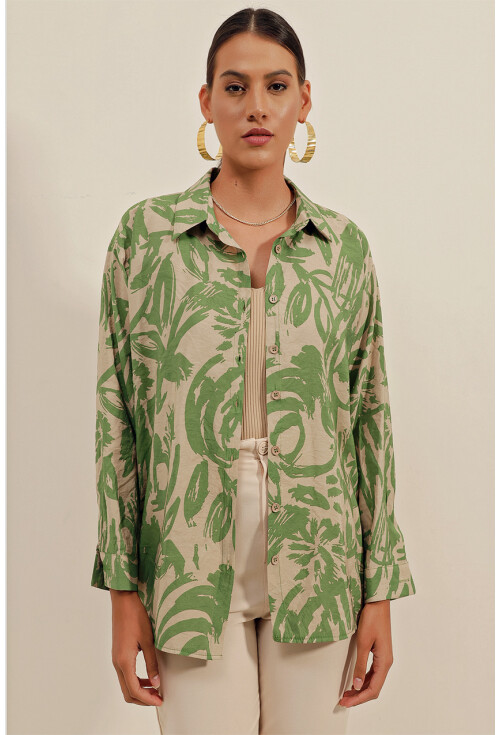 3900 Oversize Uzun Basic Gömlek