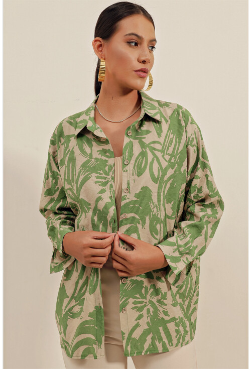 3900 Oversize Uzun Basic Gömlek