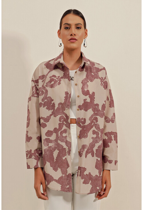 3900 Oversize Uzun Basic Gömlek