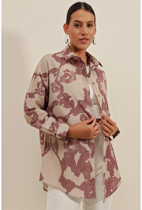 3900 Oversize Uzun Basic Gömlek