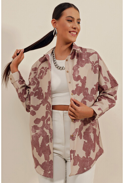 3900 Oversize Uzun Basic Gömlek
