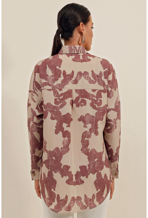 3900 Oversize Uzun Basic Gömlek
