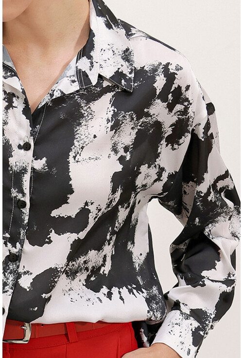 3964 Light Draped Satin Shirt