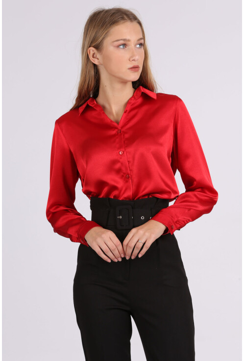 3964 Light Draped Satin Shirt