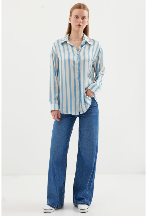 3964 Light Draped Satin Shirt