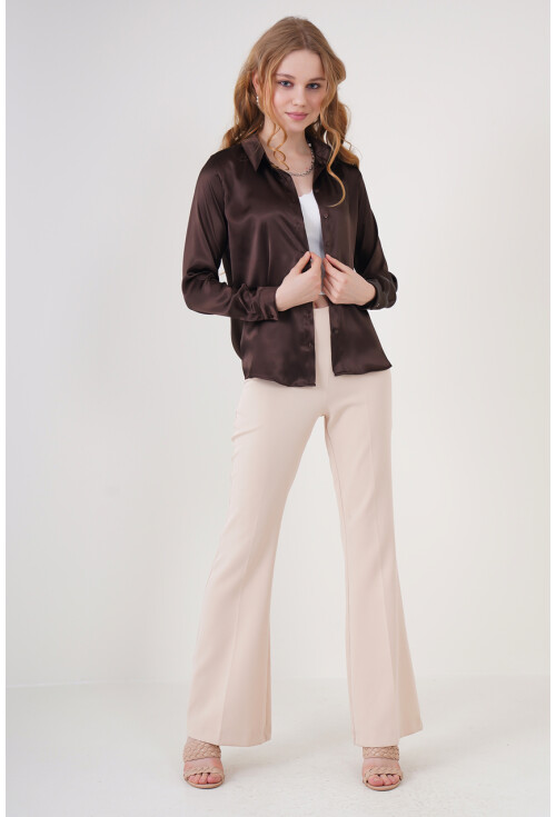 3964 Light Draped Satin Shirt
