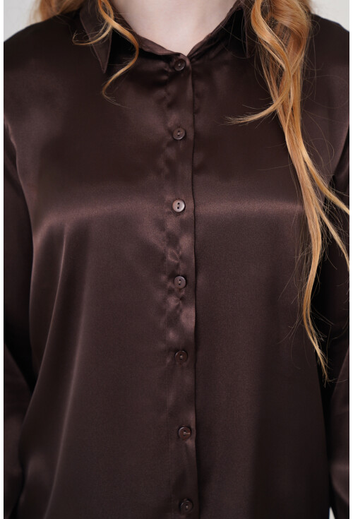 3964 Light Draped Satin Shirt