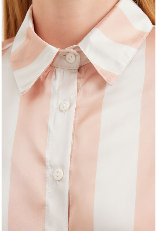 3964 Light Draped Satin Shirt