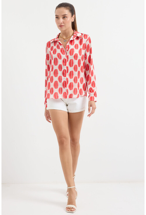 3964 Light Draped Satin Shirt