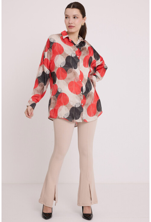 3985 Oversized Satin Shirt