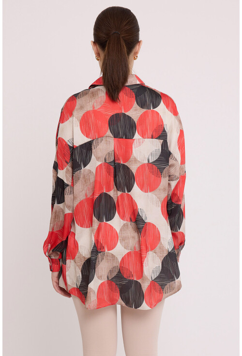 3985 Oversized Satin Shirt