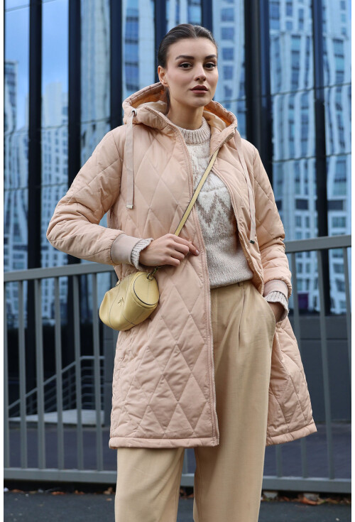5138 Quilted Long Puffer Coat