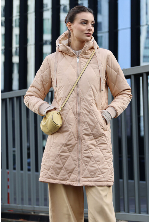 5138 Quilted Long Puffer Coat
