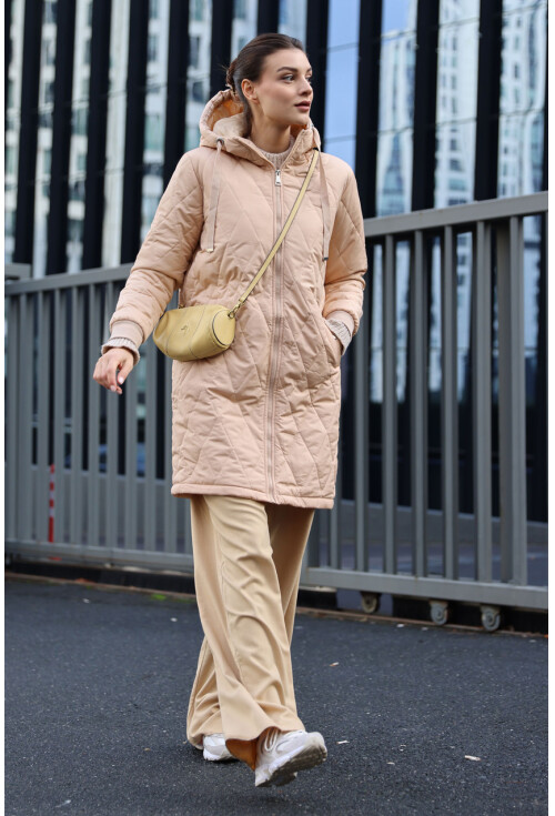 5138 Quilted Long Puffer Coat