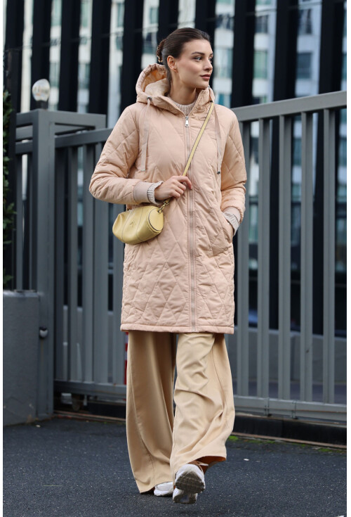 5138 Quilted Long Puffer Coat