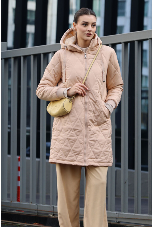 5138 Quilted Long Puffer Coat