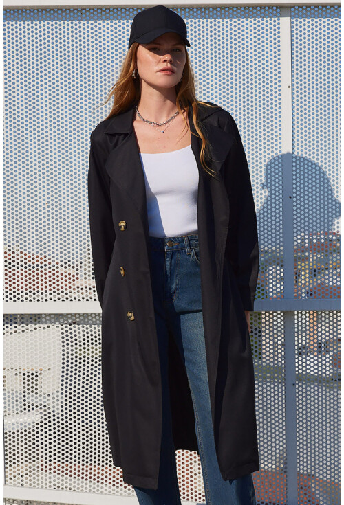 5853 Wrap Collar Trench Coat