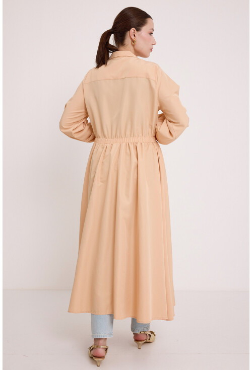 5912 Zippered Long Trench Coat
