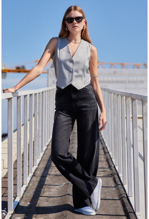 6794 Striped Woven Vest