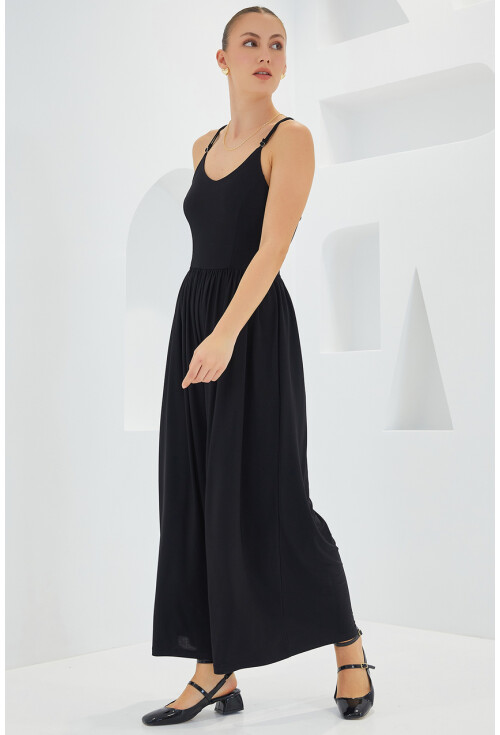 7029 Wide Leg Strappy Jumpsuit