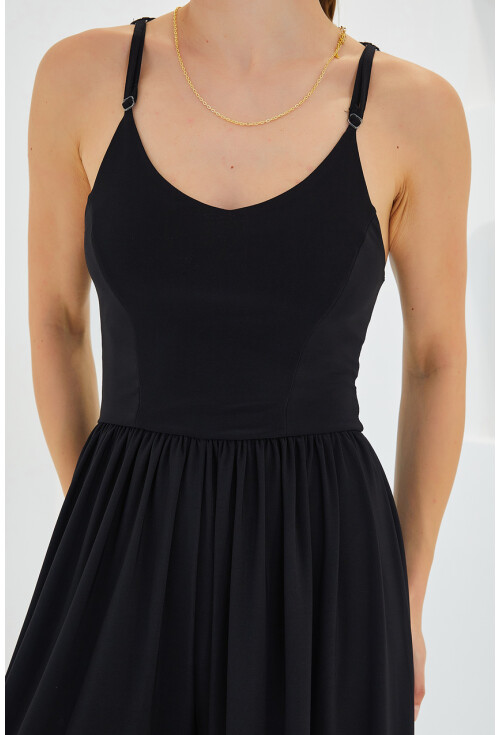 7029 Wide Leg Strappy Jumpsuit