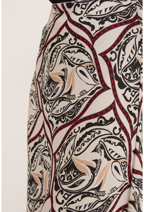 Womens Patterned Satin Skirt 15877