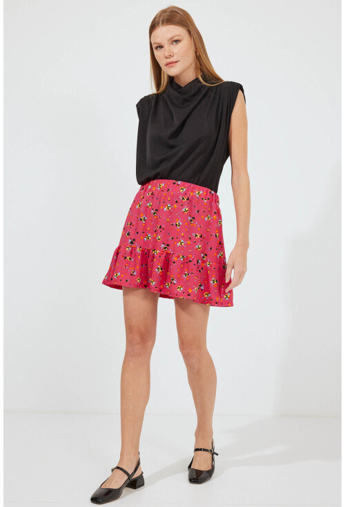 1884 Patterned Viscose Mini Skirt