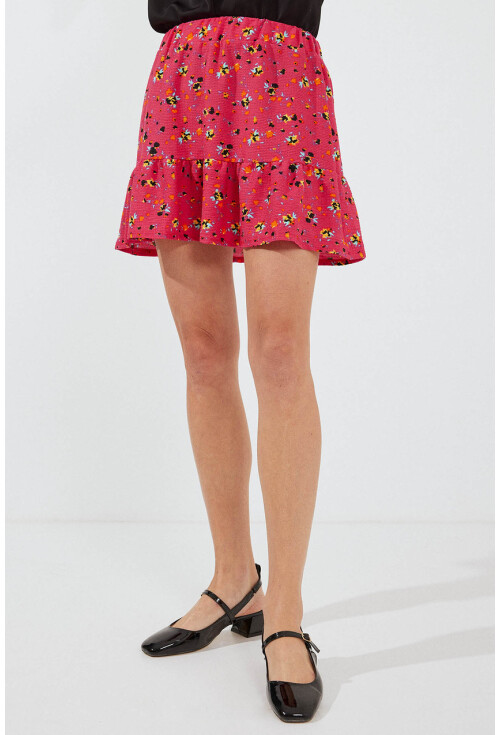 1884 Patterned Viscose Mini Skirt