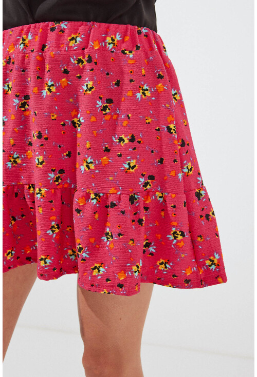 1884 Patterned Viscose Mini Skirt