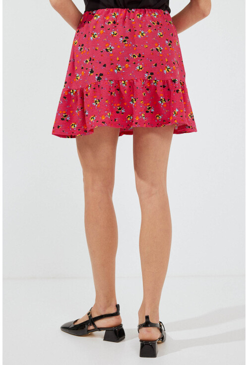 1884 Patterned Viscose Mini Skirt