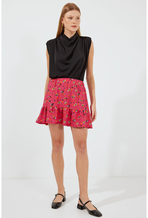 1884 Patterned Viscose Mini Skirt