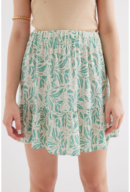1884 Patterned Viscose Mini Skirt