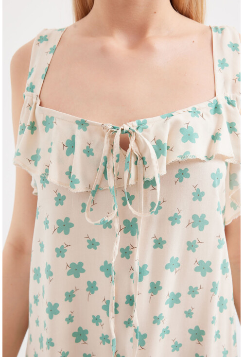 2237 Strappy Patterned Viscose Dress