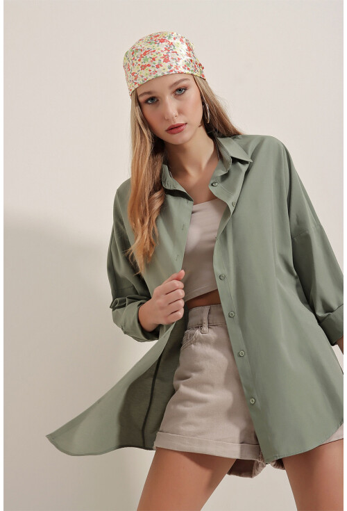 3900 Oversized Long Basic Shirt