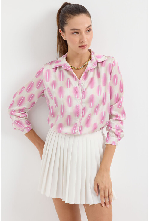3964 Light Draped Satin Shirt