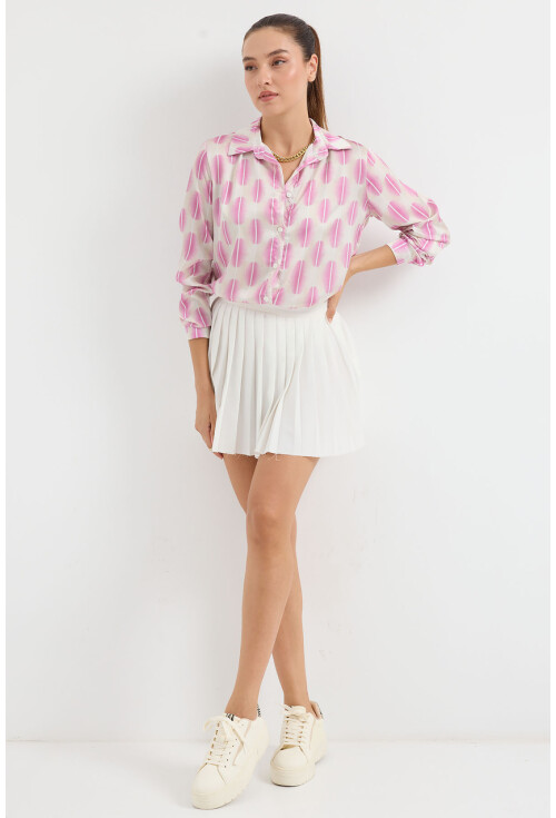 3964 Light Draped Satin Shirt