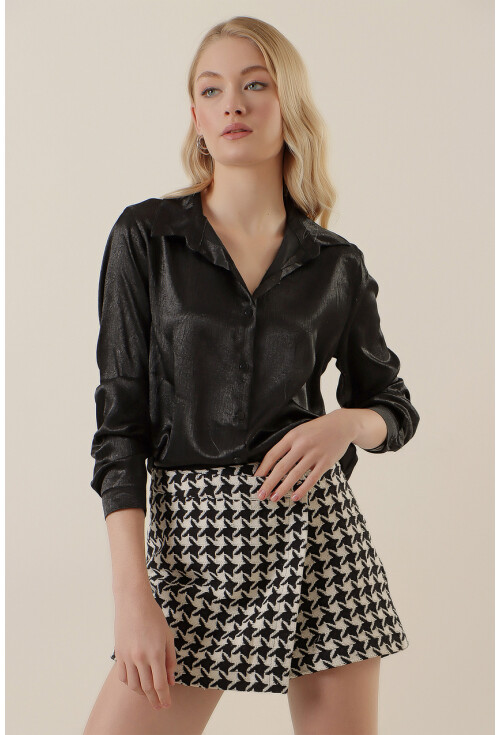 3964 Light Draped Satin Shirt