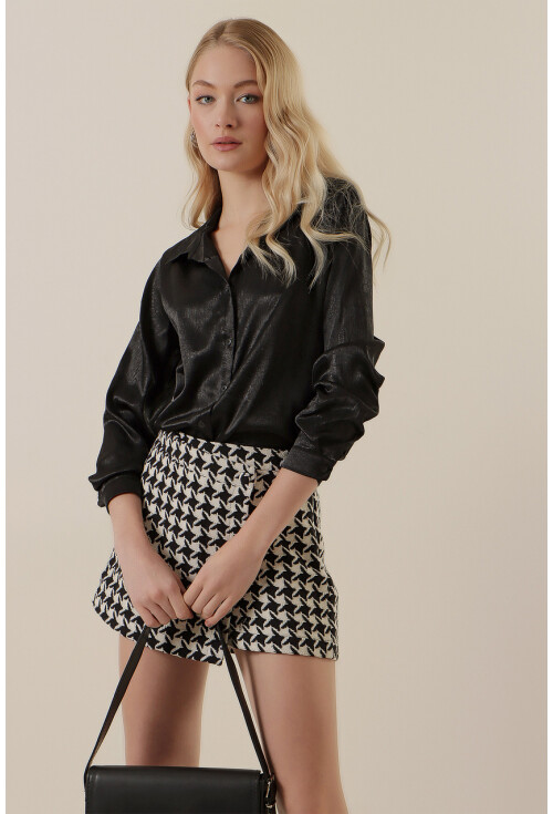 3964 Light Draped Satin Shirt