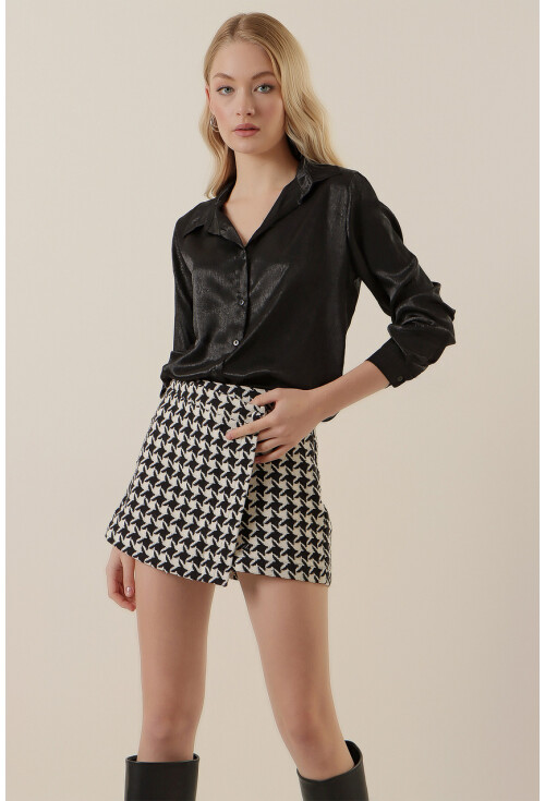 3964 Light Draped Satin Shirt